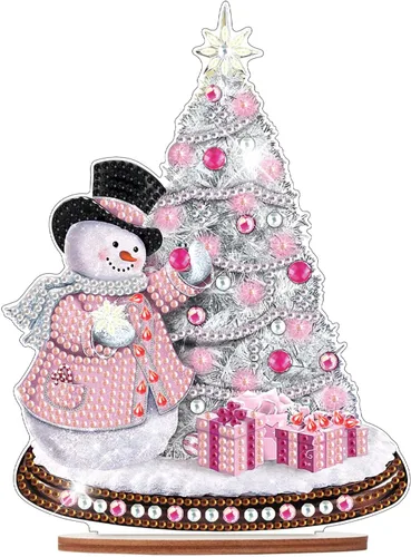 Miniatura 30 de Kits de adornos de escritorio de pintura de diamante para adultos, ángel mamá, sosteniendo bebé, arte de diamante por números, decoraciones