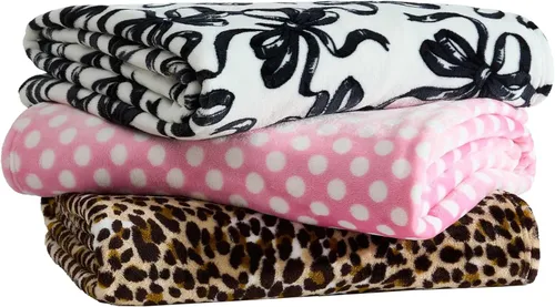 Miniatura 4 de Betsey Johnson - Manta de felpa para sofá o cama, suave manta reversible de forro polar occidental, acogedora manta suave impresa, lazos de ballet