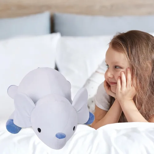 Miniatura 5 de WeBingo Animales de peluche de elefante con peso de 24 pulgadas, 4.2 libras, felpa azul con peso para niños, adultos, niños y niñas, lindo juguete