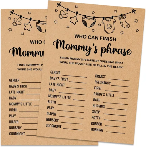 Miniatura 9 de Baby ABC Juego de Baby Shower, 30 unidades, kraft, juego de mesa, todas las edades, inglés, cartulina, manual, unisex, baby shower y alfabeto