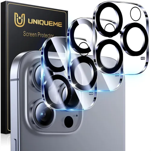 Miniatura 36 de UniqueMe para Paquete de 3 Protectores de Lente de Cámara para iPhone 15 Pro/iPhone 15 Pro Max, [Protección contra Caídas] [Compatible con Fundas]