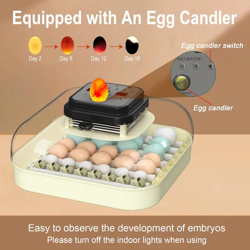 Miniatura 7 de CoInceptus 35 incubadoras de huevos para incubar huevos, incubadora de huevos con giro automático de huevos y control de humedad, incubadora