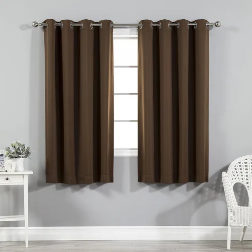 Miniatura 36 de Best Home Fashion Cortinas opacas con aislamiento térmico, ojales de acero inoxidable y níquel, color rosa bebé, 52 pulgadas de ancho x 63 pulgadas