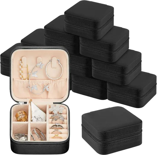Miniatura 20 de Joyero de viaje de 12 piezas, cajas de regalo de dama de honor, organizador de viaje, pequeño joyero, mini organizador de almacenamiento, caja