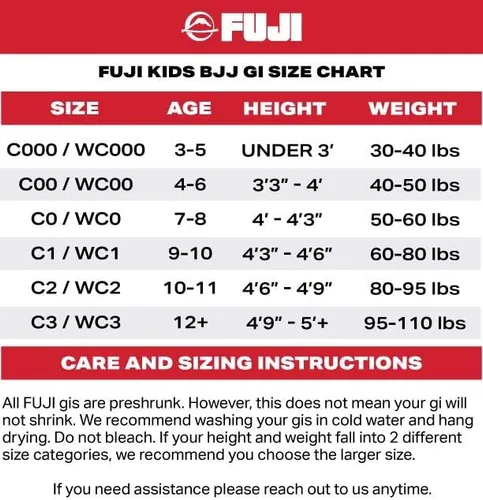 Miniatura 2 de FUJI Kids All-Around Brazilian Style Jiu Jitsu Uniform with C0-Sized White Belt
