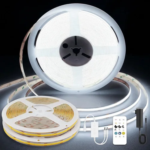 Miniatura 12 de Tira LED COB, tira de luz LED COB blanca cálida de 16.4 pies, tira de luz LED regulable de 2700 K, CRI92+, 0.315 in de ancho, cinta LED flexible