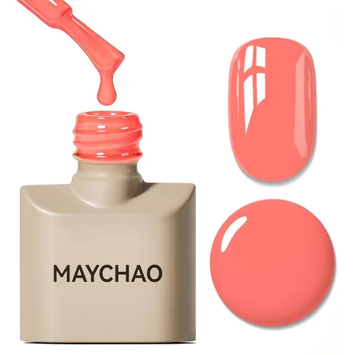 Miniatura 40 de MAYCHAO Esmalte de uñas de gel rosa intenso de 0.5 onzas líquidas, 1 unidad de esmalte de gel rosa brillante, esmalte de uñas que se absorbe con luz
