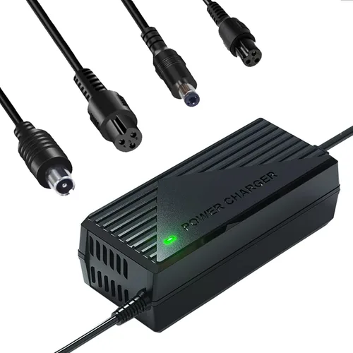 Cargador eléctrico de scooter de 42 V 2 A para baterías de litio de 36 V, cable de carga con 4 enchufes, compatible con adaptador de corriente