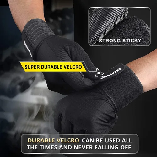 Miniatura 7 de ihuan Guantes de entrenamiento para hombres con dedo completo: levantamiento de pesas para hombres, guantes de mano completa para levantamiento