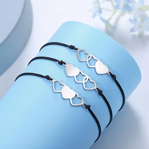 Miniatura 7 de Ungent them Pulseras de corazón a juego para amistad a distancia, 2, 3, 4, 5unidades, regalo de amistad para hermanas, mejores amigas, mujeres