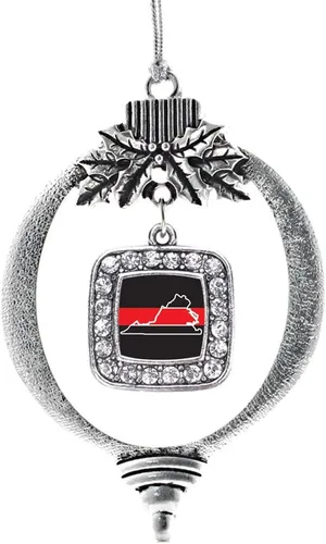 Miniatura 170 de Inspired Silver - Nana púrpura - Adorno de Navidad plateado - Adorno cuadrado para árbol de Navidad con circonita cúbica - Decoración colgante