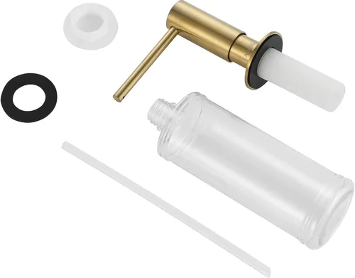 Miniatura 8 de AguaStella ASF026BG Dispensador de jabón integrado dorado cepillado brillante para fregadero de cocina con botella de jabón bomba de encimera