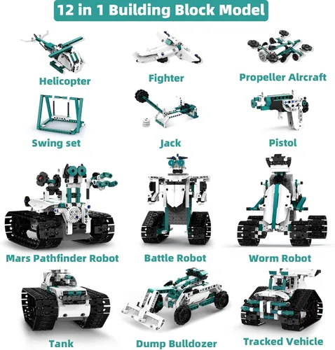 Miniatura 2 de Juguetes de Robot STEM para 8-14, 12 en 1 Juguetes de Robótica de Control Remoto para Niños, Kit de Construcción de Robot Programable Regalo