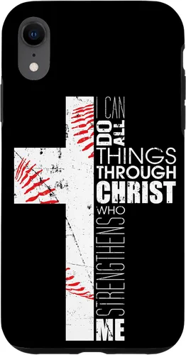 iPhone XR Baseball Phone Cases Teen Boys Coaches Christian Cross Regalos Case