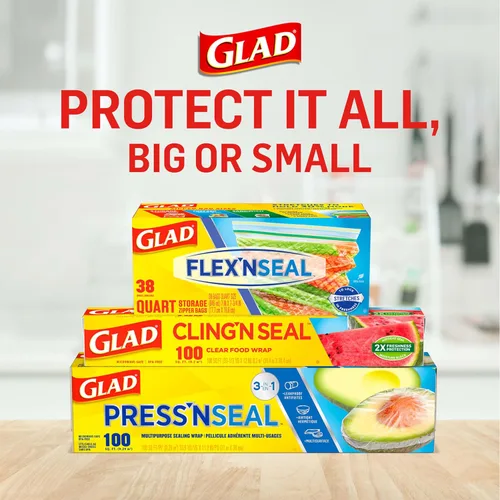 Miniatura 6 de Bolsas de almacenamiento de alimentos Glad, bolsa con cremallera, 100