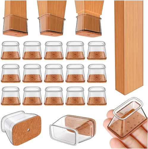 Miniatura 9 de Ansible 36 Pack Protectores de Patas de Silla para Pisos de Madera Dura, Fundas de Silicona y Fieltro, Almohadillas, Tapas, Protegen los Pies