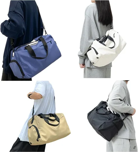 Miniatura 6 de Bolsa de gimnasio de natación, bolsa de viaje deportiva, ligera, para fin de semana, para yoga, casual, mochila de moda, universidad, Marrón, Bolsa