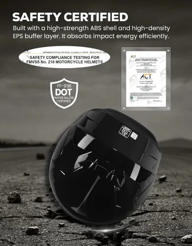 Miniatura 4 de XFMT Casco de motocicleta de cara completa, casco de doble visera para bicicleta de calle, ATV con protector solar interno para adultos, hombres