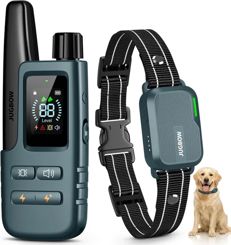 Miniatura 10 de Collar de choque para perro, collar de entrenamiento para perros de 4500 pies con control remoto, IPX8 impermeable, collar eléctrico para perro