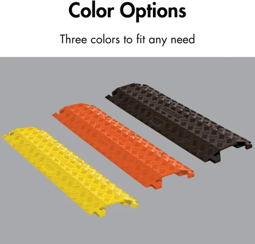 Miniatura 7 de Checkers Protector de cable ligero de 1 canal de 3 pies de largo para múltiples líneas de 1 pulgada, cubierta de cable de piso para pasarelas