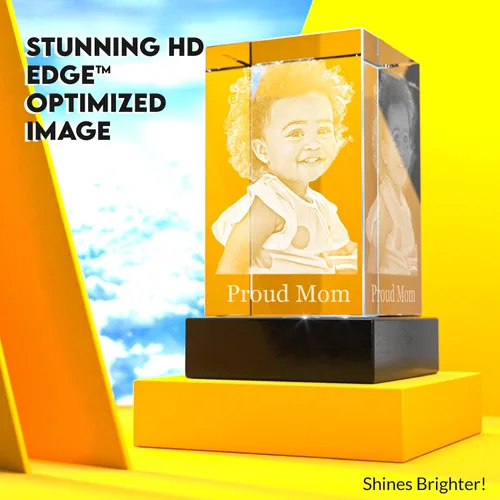 Miniatura 3 de Crystal Clear Memories Foto de cristal 3D, regalos de Navidad personalizados con tu propia foto para mamá, papá, hombres, mujeres, imagen grabada