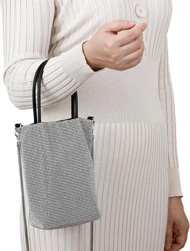 Miniatura 3 de Bolso de mano con borlas de cristal con asa de muñeca, para cóctel, fiesta, boda, noche