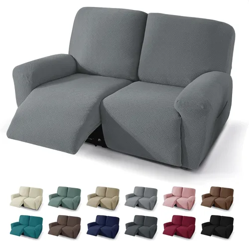 Miniatura 33 de JIVINER Fundas reclinables de gran tamaño de 3 piezas para sillón reclinable grande con bolsillos, tela jacquard elástica Lazy Boy funda para sofá