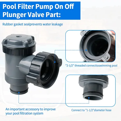 Miniatura 5 de Válvula de émbolo para piscinas Intex, conexión de válvula de émbolo, manguera de bomba de piscina de 38 compatibles, válvula de émbolo y salida