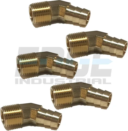 Miniatura 4 de Diámetro de manguera de 1/2 pulgada a macho NPT MNPT de 45 grados de latón de 45 grados para combustible, aire, agua, aceite, gas, WOG (cantidad 01)