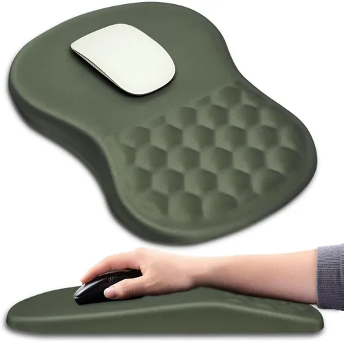 Miniatura 9 de Hokafenle Alfombrilla ergonómica para ratón con soporte para muñeca con diseño de masaje, reposamuñecas para aliviar el dolor, con espuma