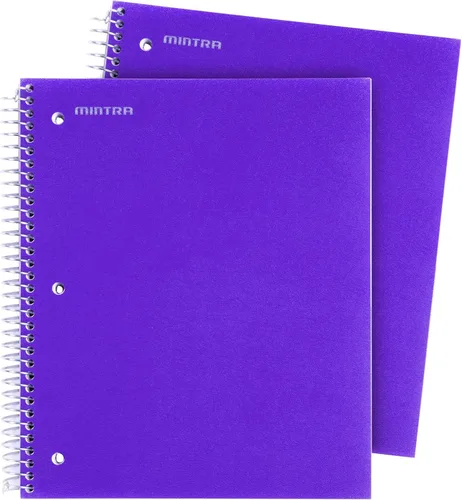 Miniatura 15 de Mintra Office Cuadernos de espiral duraderos, 3 materias (lavanda, verde salvia, salmón, rayas universitarias, paquete de 3)