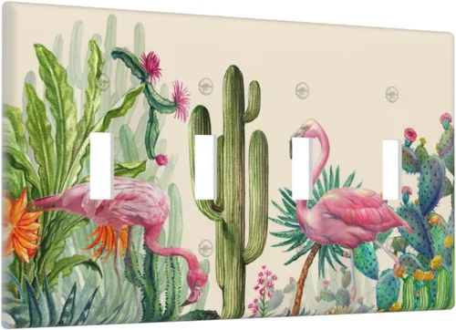 Miniatura 387 de Cubiertas de placa de pared de 3 gang con interruptor de luz de triple palanca, en negro y dorado con esplendor de oro rosa, estampado floral
