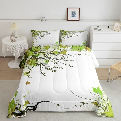 Miniatura 20 de Erosebridal Edredón de Halloween, edredón de otoño con hojas de plumón para dormitorio, decoración de sala de estar, farol de calabaza, juego