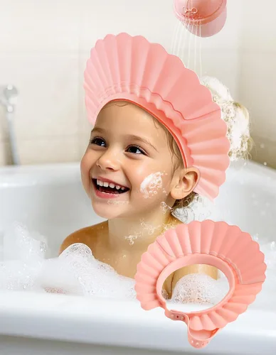 Miniatura 6 de Gorro de baby shower, gorro de ducha para niños, sombrero de visera para protección de ojos y oídos para niños de 0 a 9 años, bonita forma de corona