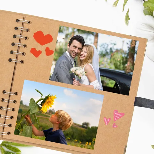 Miniatura 7 de LOYAL BOOK Álbum de recortes (8 x 8 pulgadas) Álbum de recortes de 60 páginas ideal para tus álbumes de recortes DIY, boda y aniversario, álbum