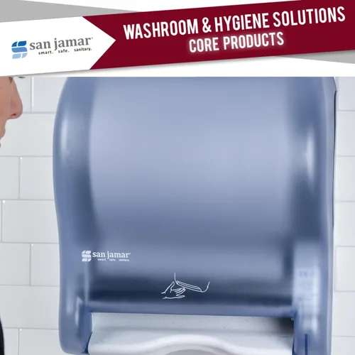Miniatura 8 de San Jamar Dispensador de Toallas de Papel Clásico Smart Essense Dispensador Electrónico de Toallas en Rollo para Baño, Cocinas y Restaurantes, Azul