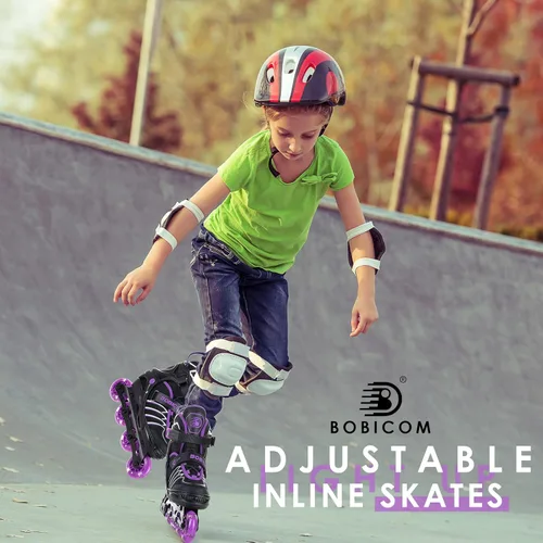 Miniatura 5 de Patines en línea ajustables con ruedas de luz completa, patines iluminadores al aire libre para niños y adultos, niñas y niños, hombres y mujeres