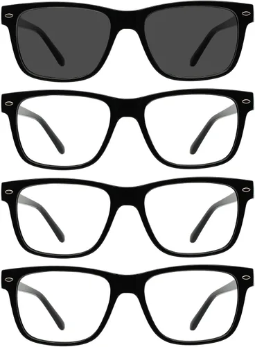 Miniatura 7 de Paquete de 4 lentes de lectura con bisagras de resorte, lectores rectangulares para mujeres y hombres 1.0 1.25 1.5 1.75 2.0 a 4.0