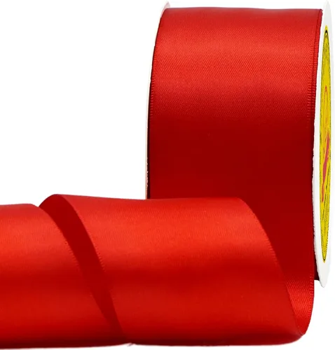 Miniatura 93 de Cinta de satén blanca antigua de doble cara de 1-1/2 pulgadas x 50 yardas, cinta de poliéster para envolver regalos, día de San Valentín, bodas