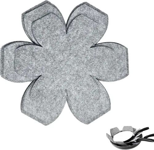 Protectores de ollas y sartenes, juego de 6 protectores de sartenes en 3 tamaños, separador de ollas para apilar, separadores antideslizantes de