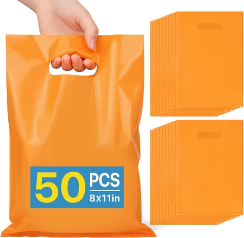 Miniatura 15 de ANZNKU 50 bolsas negras de recuerdo de fiesta, 8 x 11 pulgadas, bolsa de regalo para dulces de Pascua, joyas artesanales, bolsas de regalo