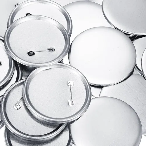 Miniatura 6 de 300 piezas de suministros para fabricación de botones en blanco, partes de insignias redondas, kit de insignias de pin metálico para máquina