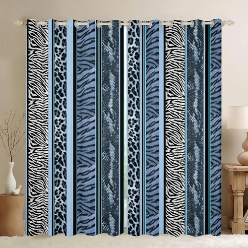 Miniatura 9 de Feelyou Cortinas de ventana de leopardo para decoración de dormitorio, cortina de guepardo africano, diseño de leopardo arcoíris, cortinas de Multi