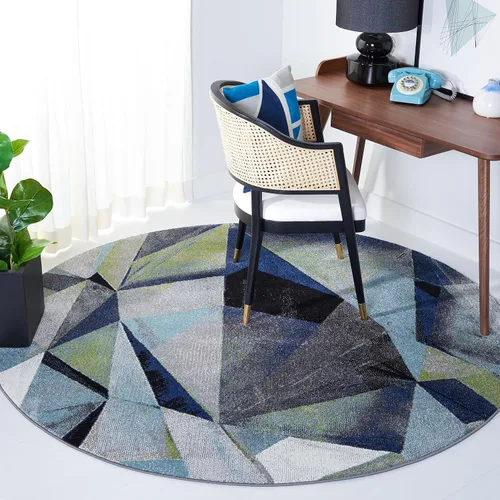 Miniatura 30 de SAFAVIEH Porcello Collection - Alfombra decorativa de 2 pies 3 pulgadas x 4 pies, gris claro y naranja, diseño abstracto moderno, no desprende