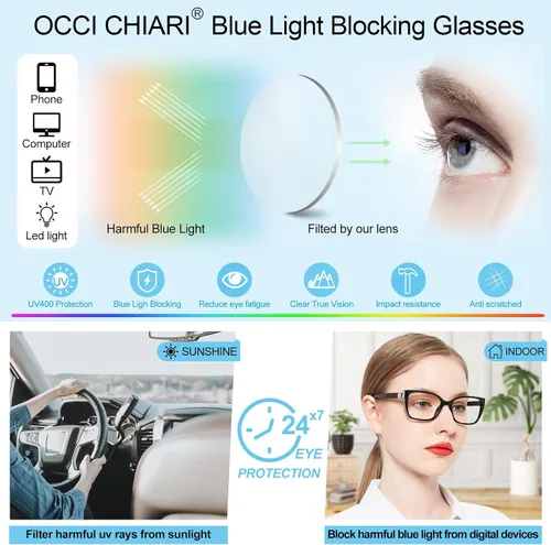 Miniatura 4 de OCCI CHIARI Gafas de lectura bifocales progresivas para mujer, transición, multifocales, bloqueador azul
