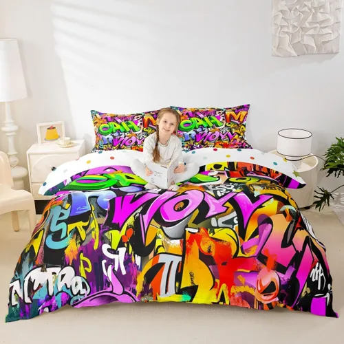 Miniatura 13 de Erosebridal Juego de ropa de cama con pelota de tenis para niños, funda de edredón con temática de juegos deportivos, tamaño individual para niños