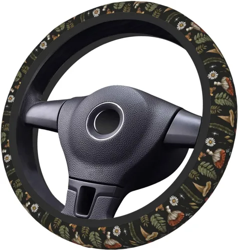 Miniatura 3 de Funda para volante de plantas de helecho de brujería retro de hongos para mujeres, hombres y niñas, accesorios de automóvil, decoración 1