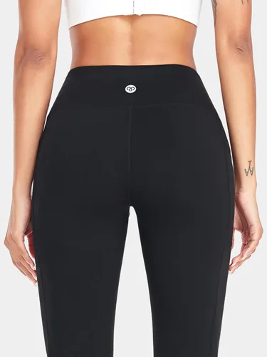 Miniatura 4 de IBL Leggings suaves para mujer con bolsillos de 27 pulgadas, pantalones de compresión de cintura alta para entrenamiento y yoga