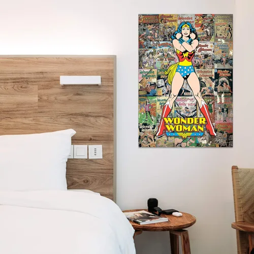 Miniatura 3 de MIGHTYPRINT DC Comics - Wonder Woman - Collage de cómics de la Liga de la Justicia - Arte de pared duradero de 17 x 24 pulgadas, no hecho de papel