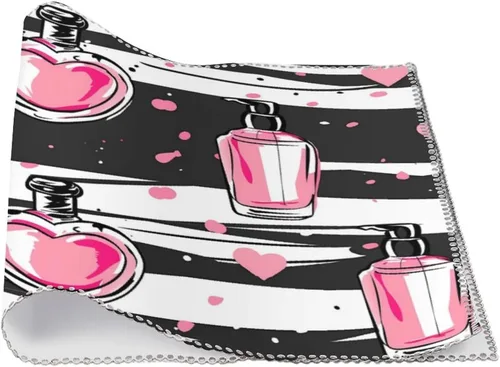 Miniatura 3 de Make Up Theme Pattern with Perfume Placemats Set of 6 Resistant Table Mats Washable Place Mats for Dinner Party Table Decoration